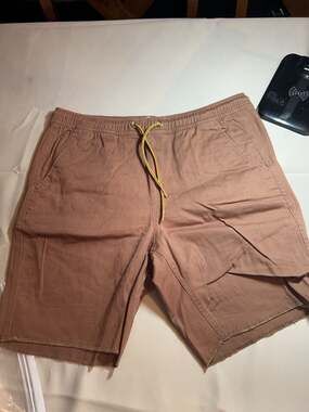 Lira Clothing CRTV SCTY Drawstring Elastic Waist Shorts Brown Size M